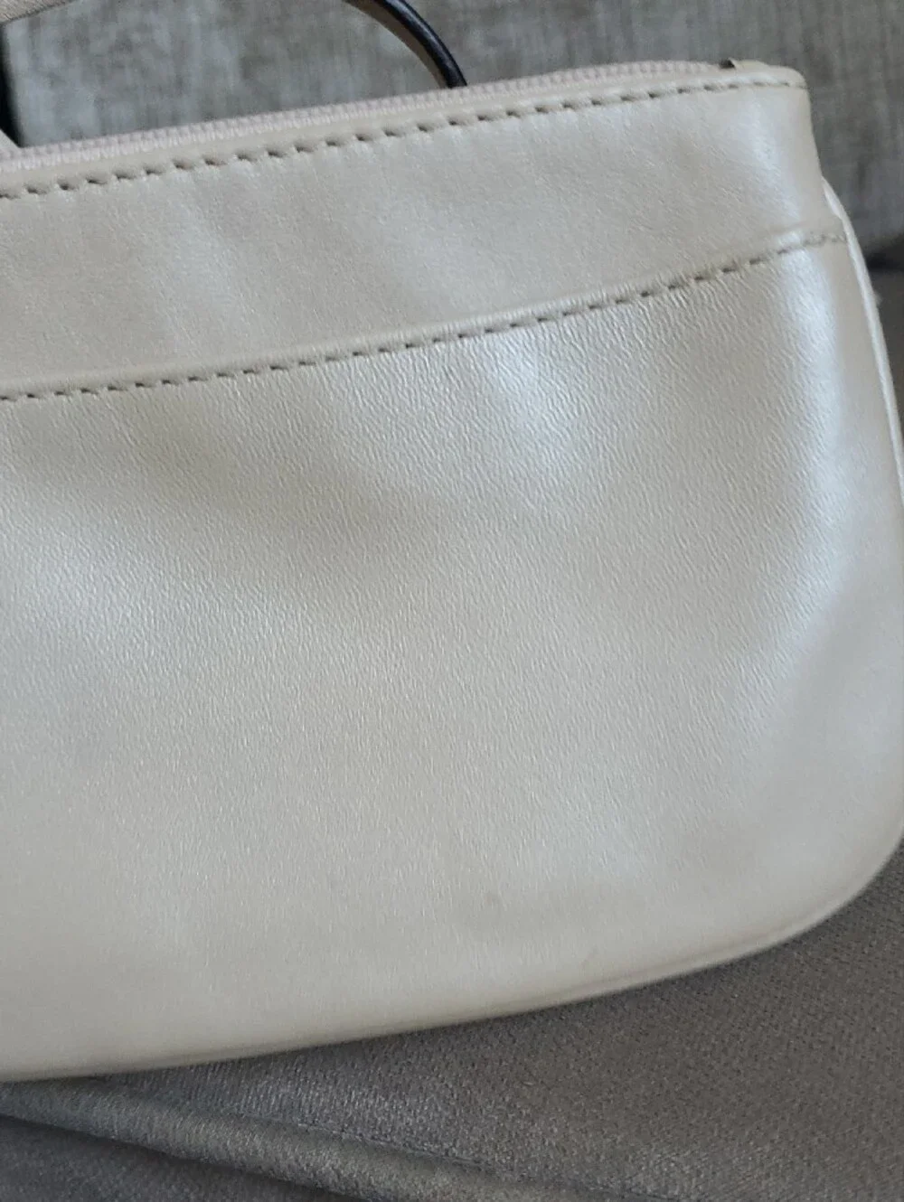 Coach Small Leather Wristlet in Light Cream